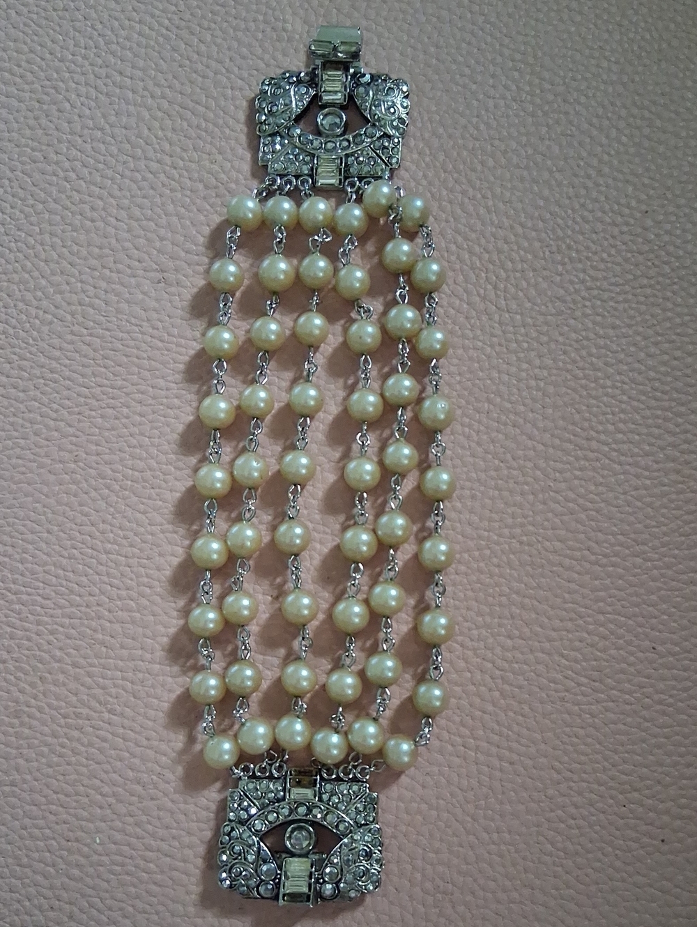 Pearl Multi-Strand Silver-Tone Bracelet
